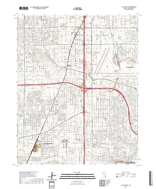 Las Vegas SW topographic map thumbnail