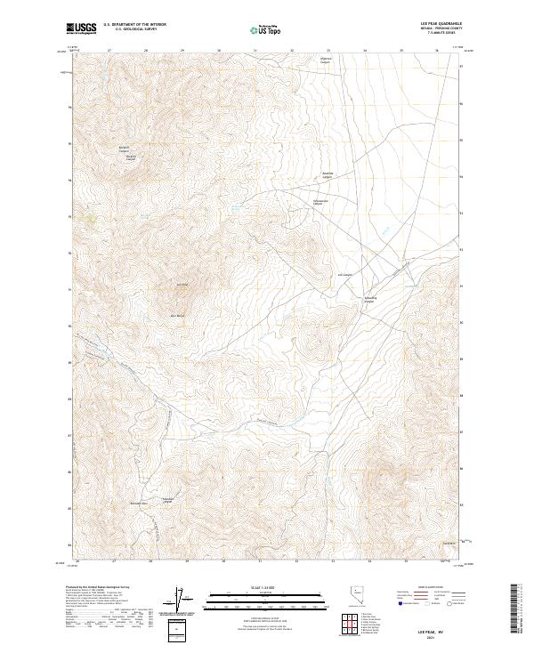 Lee Peak 2021 topographic map thumbnail