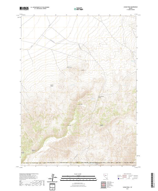 Logan Peak 2021 topographic map thumbnail