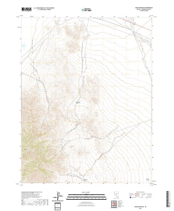 Lone Mountain 2021 topographic map thumbnail