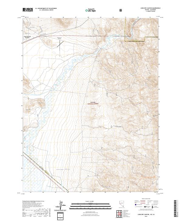 Long Dry Canyon 2021 topographic map thumbnail