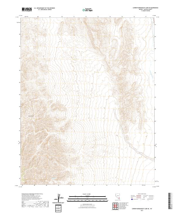 Lower Pahranagat Lake SE topographic map thumbnail