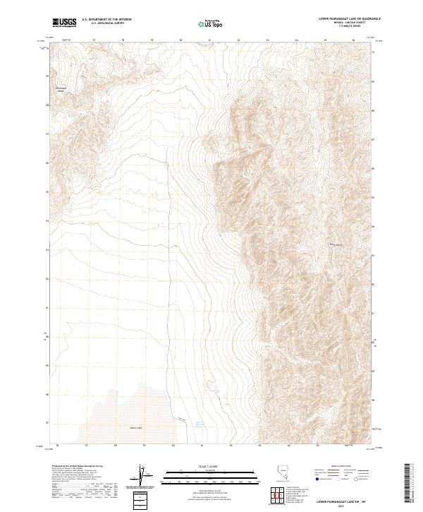 Lower Pahranagat Lake SW topographic map thumbnail