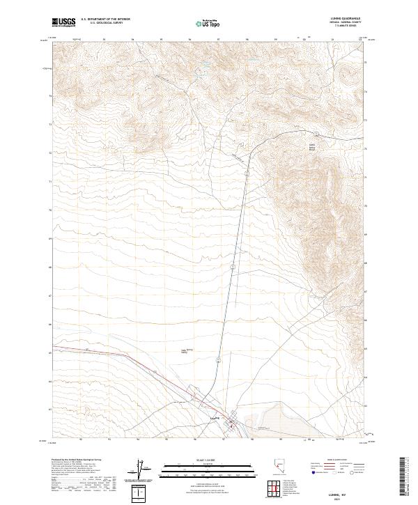 Luning 2021 topographic map thumbnail