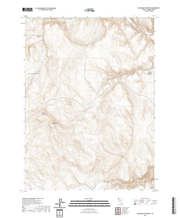 Mahogany Mountain topographic map thumbnail