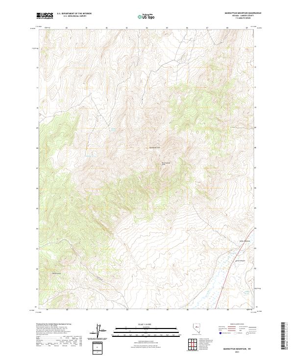 Manhattan Mountain 2021 topographic map thumbnail