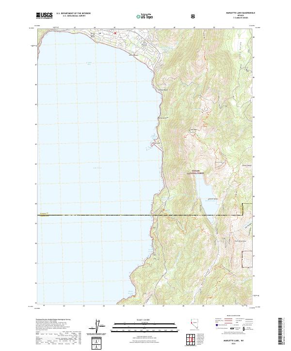 Marlette Lake 2021 topographic map thumbnail