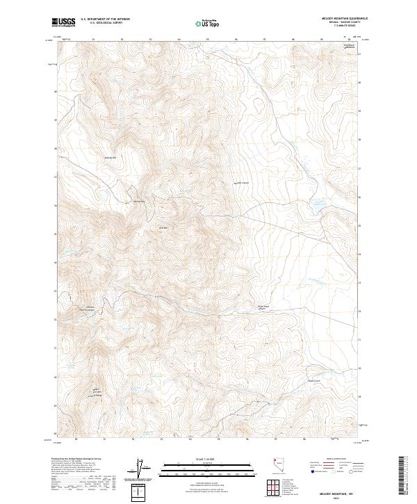Melody Mountain topographic map thumbnail