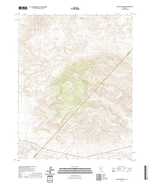 Miller Mountain 2021 topographic map thumbnail