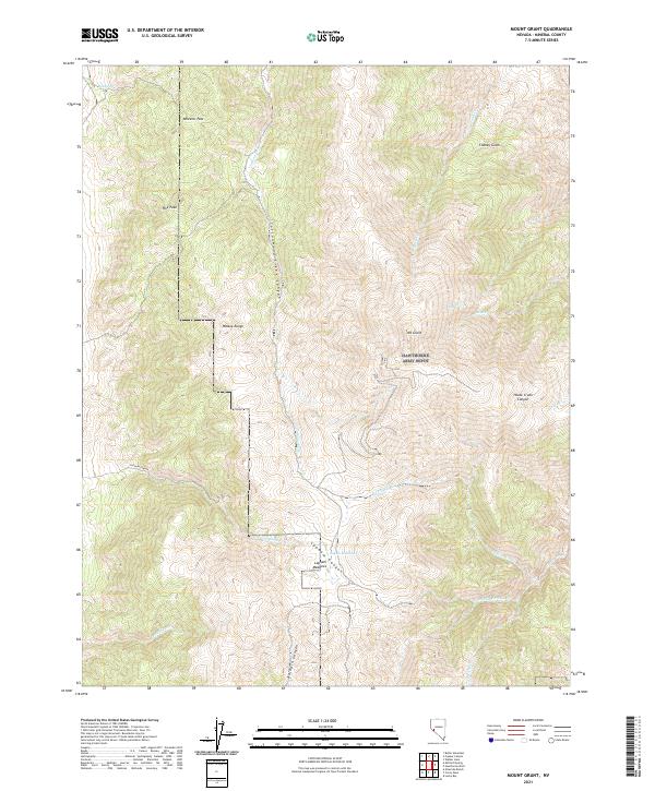 Mount Grant 2021 topographic map thumbnail