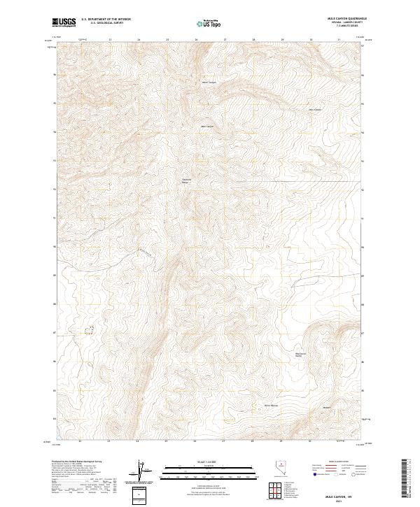 Mule Canyon 2021 topographic map thumbnail