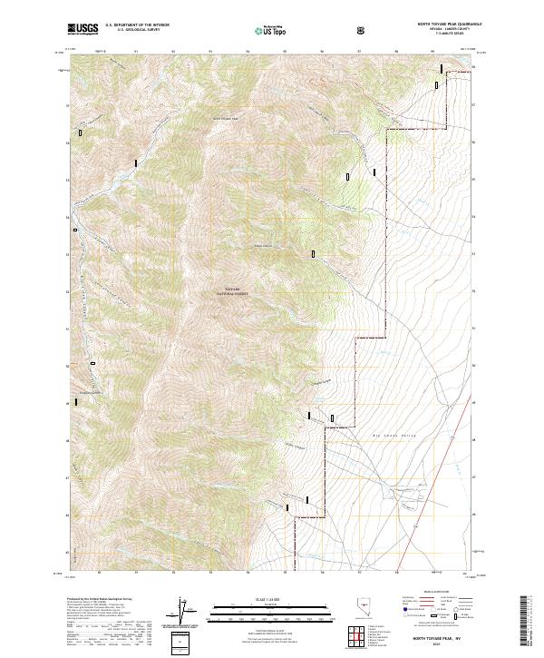 North Toiyabe Peak topographic map thumbnail