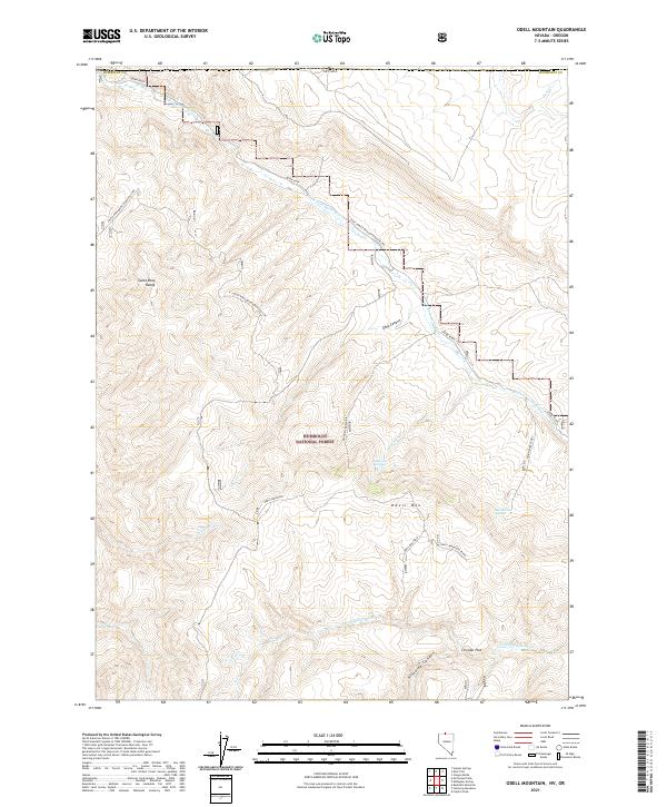 Odell Mountain 2021 topographic map thumbnail