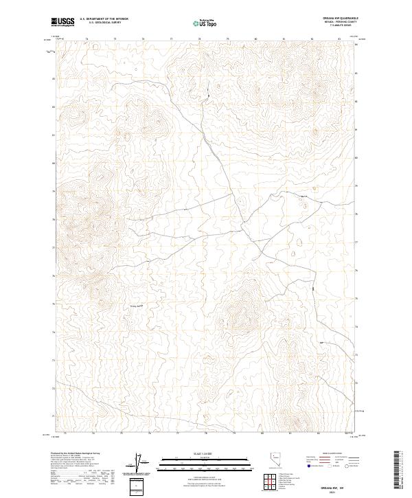Oreana NW topographic map thumbnail