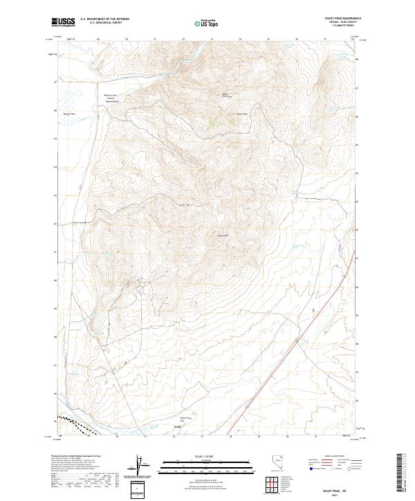 Oxley Peak 2021 topographic map thumbnail