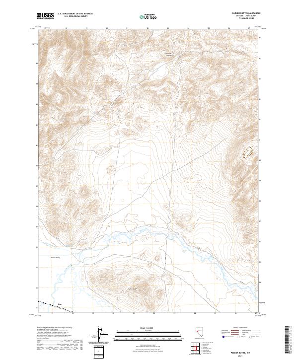 Parker Butte 2021 topographic map thumbnail