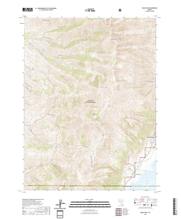 Pearl Peak topographic map thumbnail