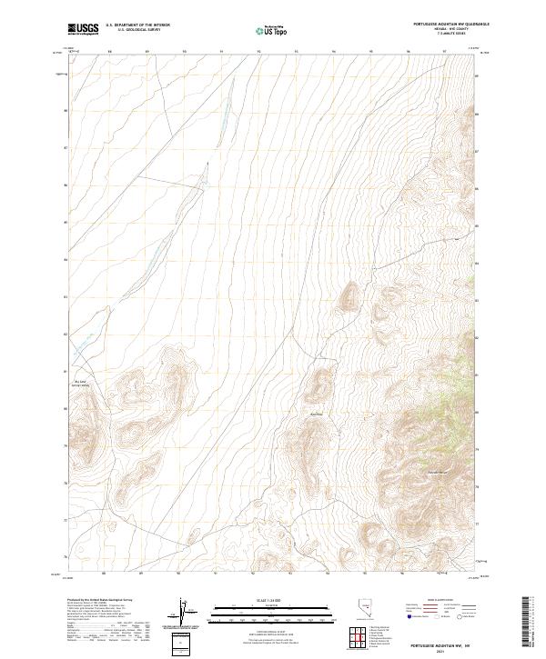 Portuguese Mountain NW topographic map thumbnail