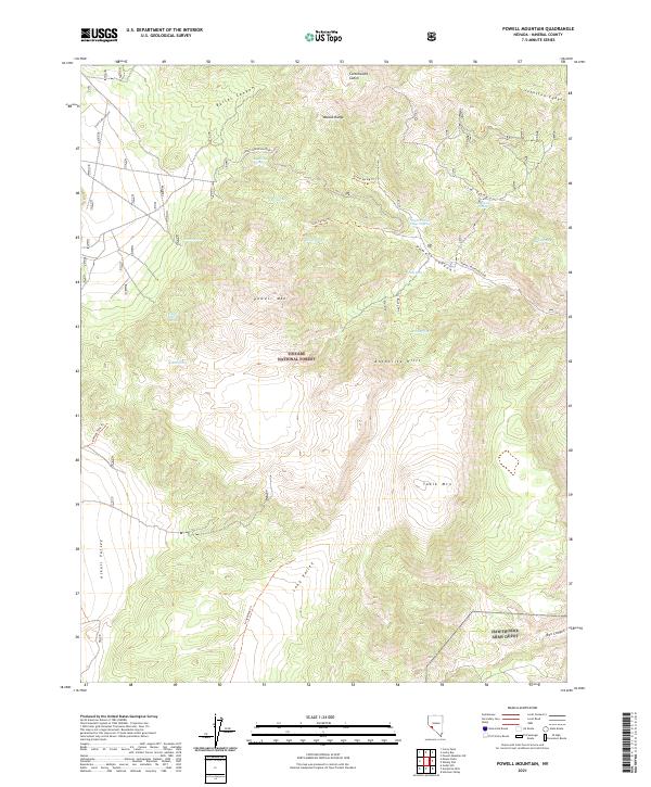 Powell Mountain 2021 topographic map thumbnail