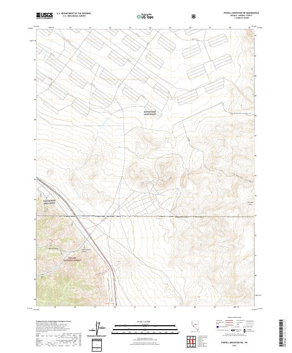 Powell Mountain NE 2021 topographic map thumbnail