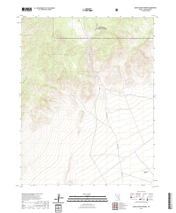 Quinn Canyon Springs topographic map thumbnail
