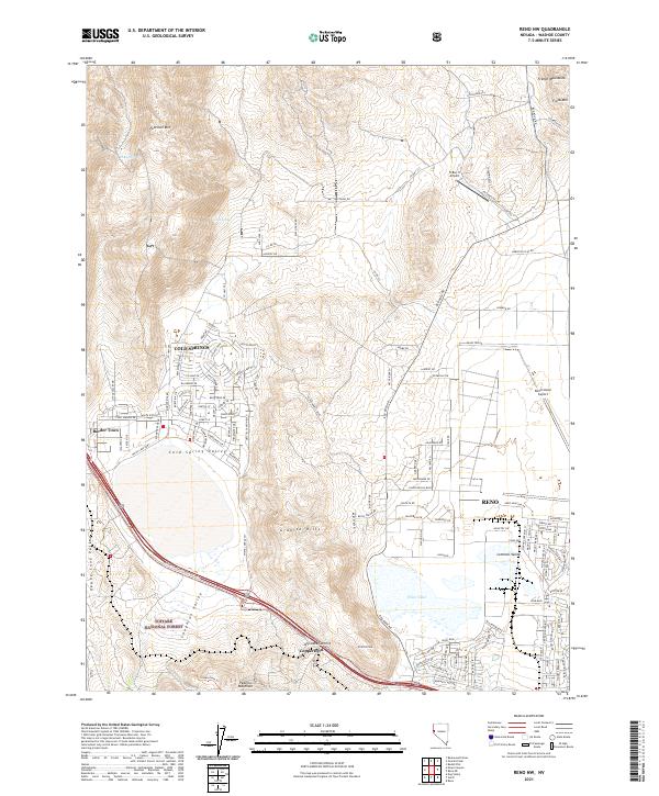 Reno NW 2021 topographic map thumbnail