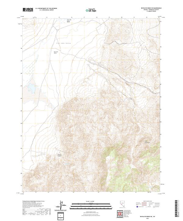 Rhyolite Ridge SW topographic map thumbnail