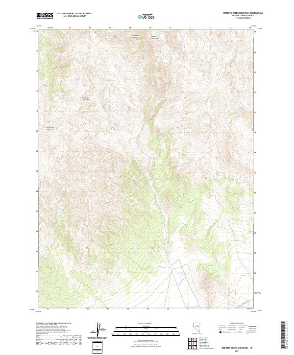 Roberts Creek Mountain topographic map thumbnail