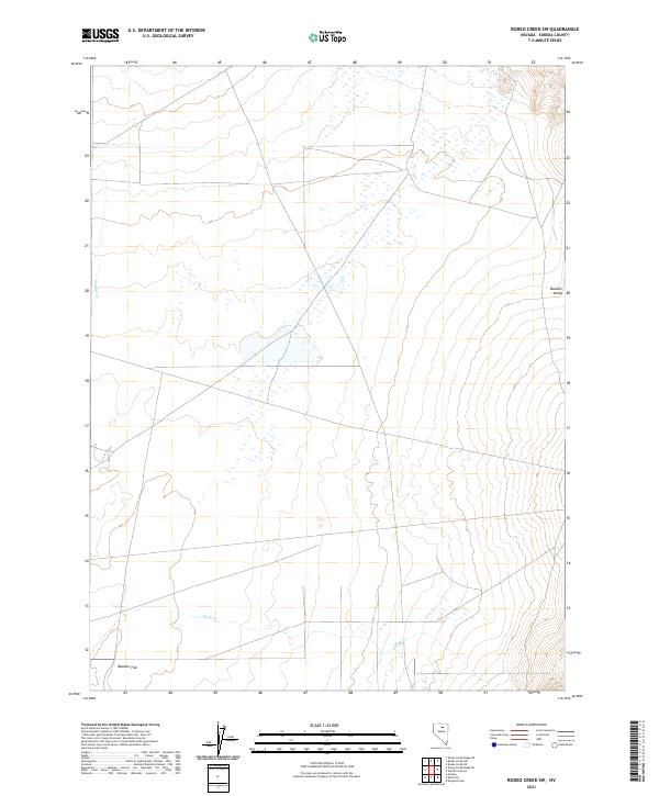 Rodeo Creek SW topographic map thumbnail