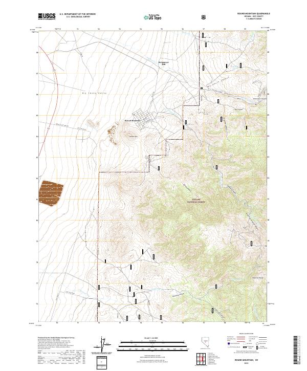 Round Mountain 2021 topographic map thumbnail