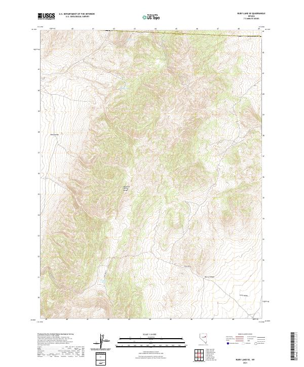 Ruby Lake SE 2021 topographic map thumbnail