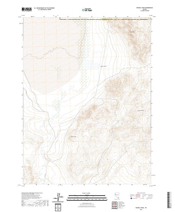 Russell Peak 2021 topographic map thumbnail