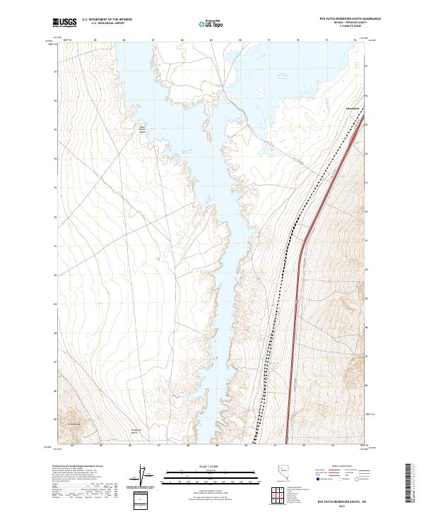 Rye Patch Reservoir South 2021 topographic map thumbnail