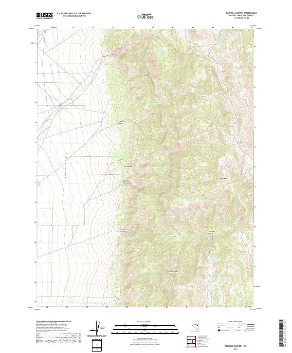 Sawmill Canyon 2021 topographic map thumbnail