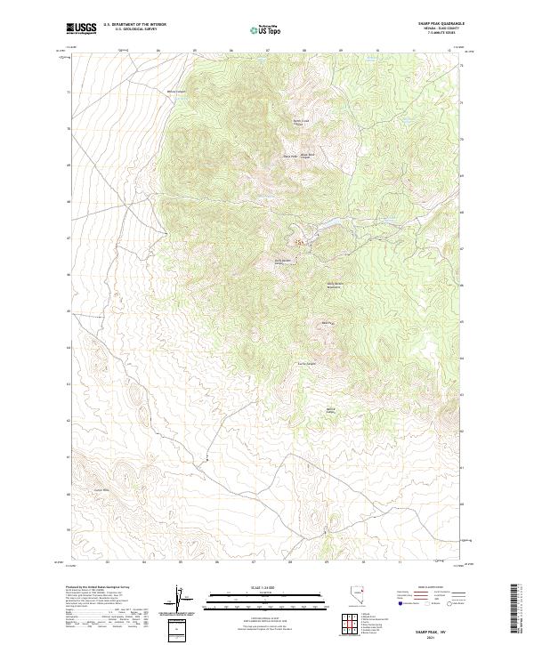 Sharp Peak 2021 topographic map thumbnail