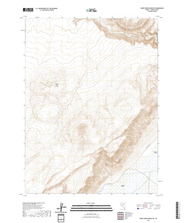 Sheep Creek Range SW topographic map thumbnail