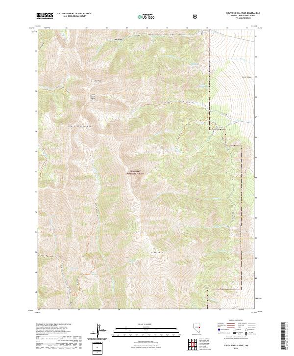 South Schell Peak 2021 topographic map thumbnail