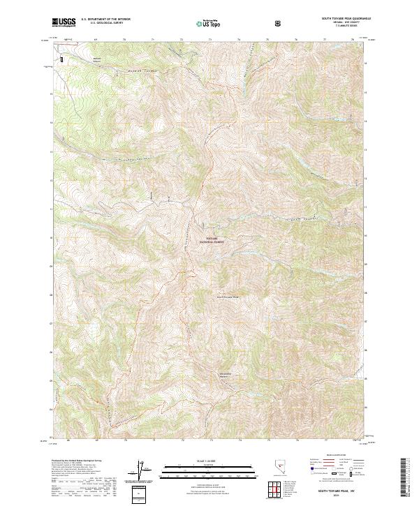 South Toiyabe Peak topographic map thumbnail