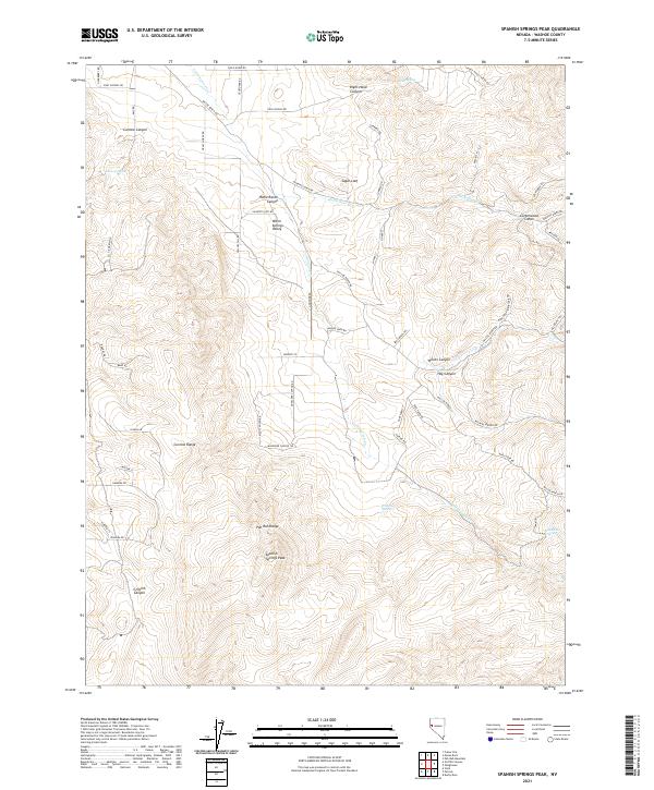 Spanish Springs Peak topographic map thumbnail
