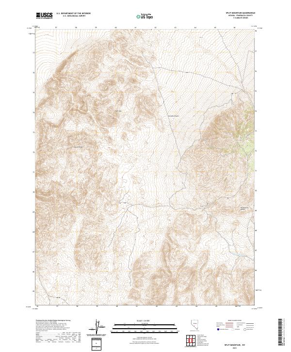 Split Mountain 2021 topographic map thumbnail