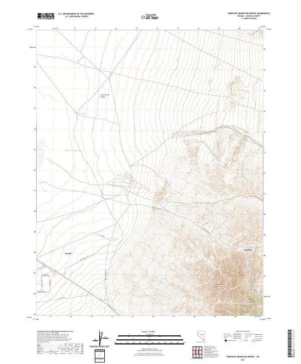 Tempiute Mountain North topographic map thumbnail