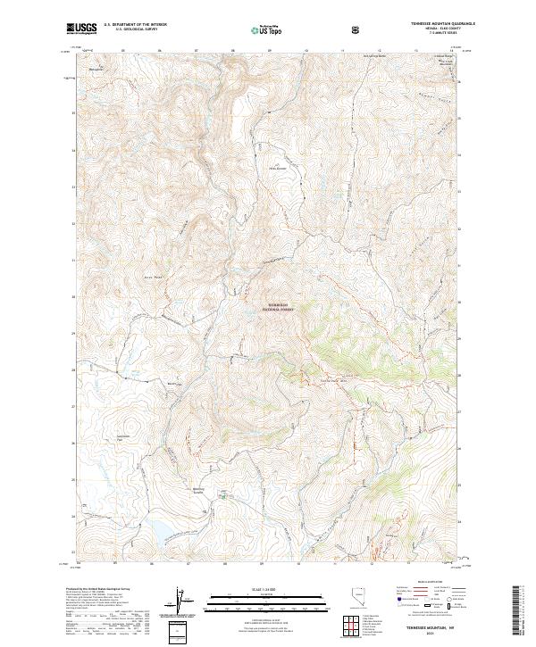 Tennessee Mountain 2021 topographic map thumbnail