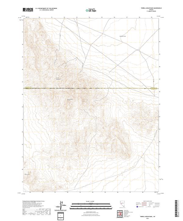 Terrill Mountains 2021 topographic map thumbnail