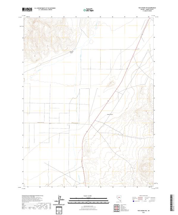 The Cedars SW 2021 topographic map thumbnail