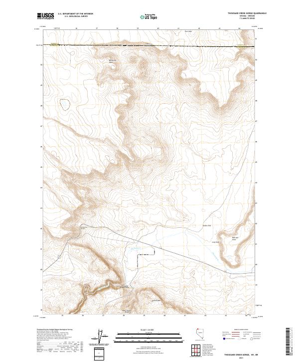 Thousand Creek Gorge topographic map thumbnail