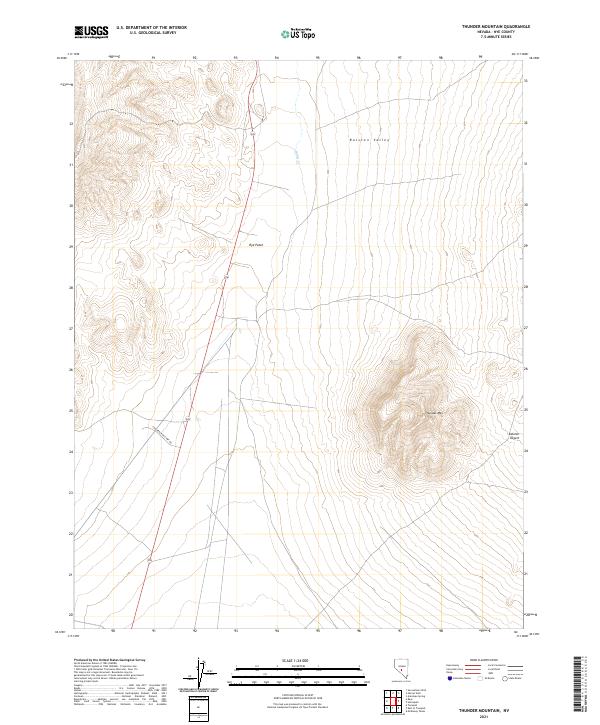 Thunder Mountain topographic map thumbnail