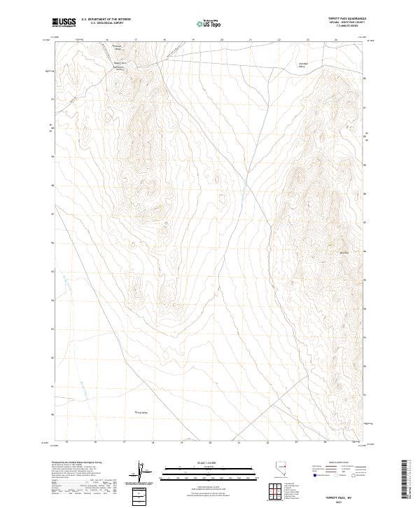 Tippett Pass 2021 topographic map thumbnail
