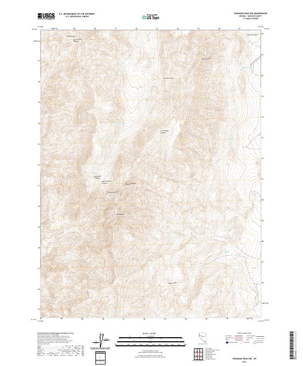 Tohakum Peak NW topographic map thumbnail