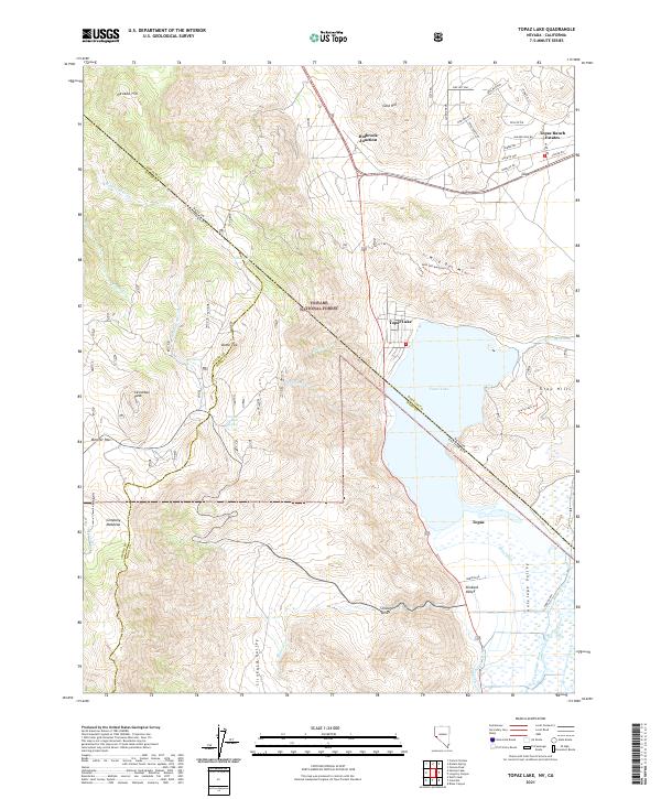 Topaz Lake 2021 topographic map thumbnail