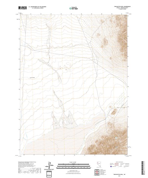 Twin Buttes Well topographic map thumbnail